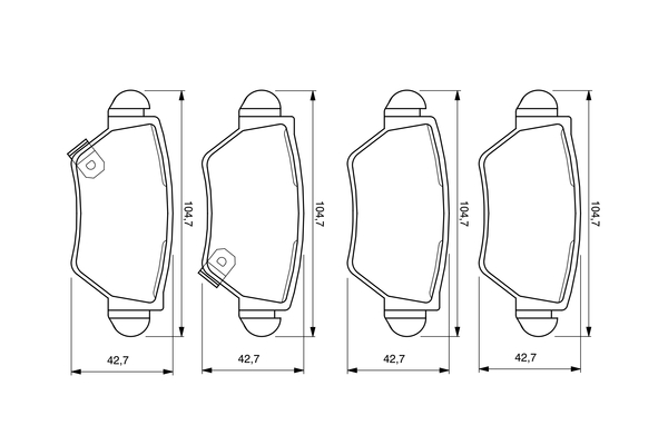 BOSCH 0 986 424 478 Bremsbelagsatz, Scheibenbremse