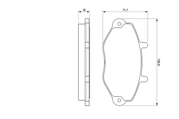BOSCH 0 986 424 492 Bremsbelagsatz, Scheibenbremse