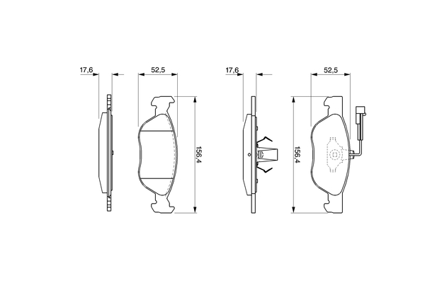 BOSCH 0 986 424 510 Bremsbelagsatz, Scheibenbremse
