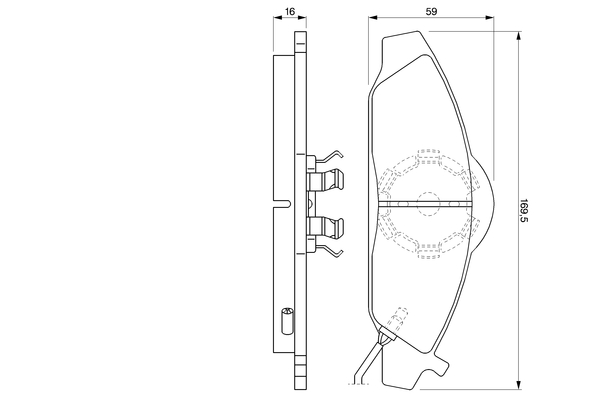 BOSCH 0 986 424 551 Bremsbelagsatz, Scheibenbremse
