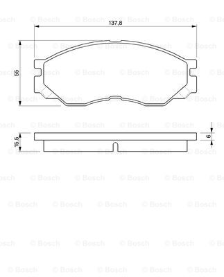 BOSCH 0 986 424 572 Kit pastiglie freno, Freno a disco-Kit pastiglie freno, Freno a disco-Ricambi Euro