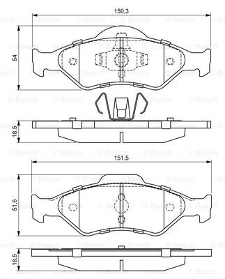 BOSCH 0 986 424 645 Kit pastiglie freno, Freno a disco