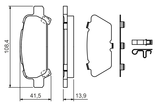 BOSCH 0 986 424 650 Kit pastiglie freno, Freno a disco