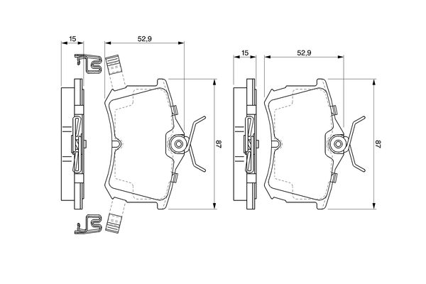 BOSCH 0 986 424 661 Bremsbelagsatz, Scheibenbremse