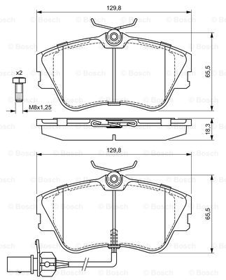 BOSCH 0 986 424 672 Kit pastiglie freno, Freno a disco