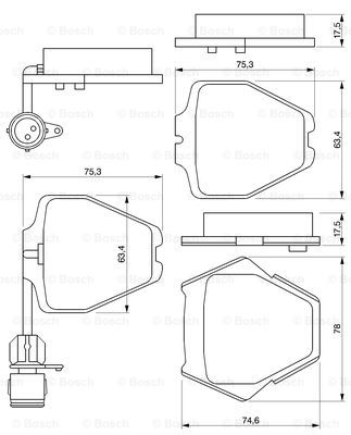 BOSCH 0 986 424 689 Kit pastiglie freno, Freno a disco