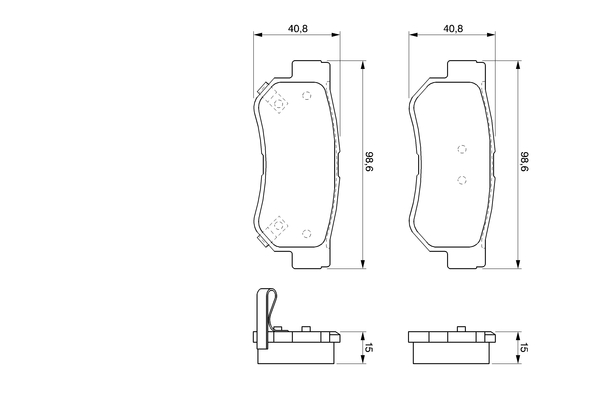 BOSCH 0 986 424 728 Bremsbelagsatz, Scheibenbremse
