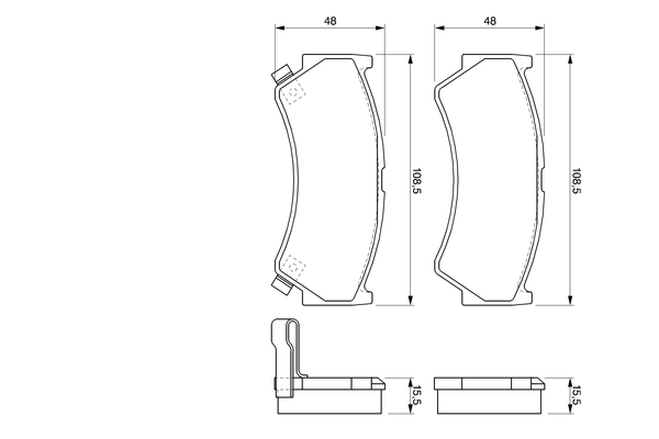 BOSCH 0 986 424 732 Bremsbelagsatz, Scheibenbremse