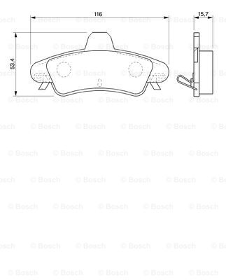 BOSCH 0 986 424 744 Kit pastiglie freno, Freno a disco