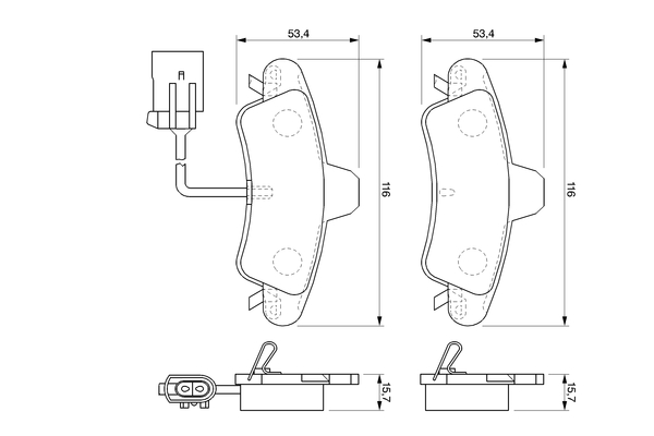 BOSCH 0 986 424 745 Bremsbelagsatz, Scheibenbremse