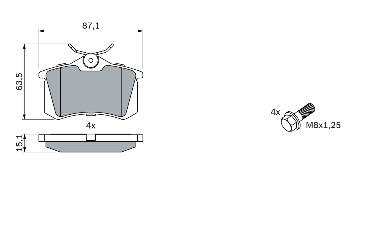 BOSCH 0 986 424 751 Kit pastiglie freno, Freno a disco-Kit pastiglie freno, Freno a disco-Ricambi Euro