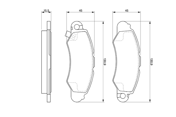 BOSCH 0 986 424 804 Bremsbelagsatz, Scheibenbremse