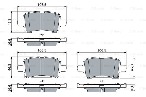 BOSCH 0 986 424 839 Kit pastiglie freno, Freno a disco