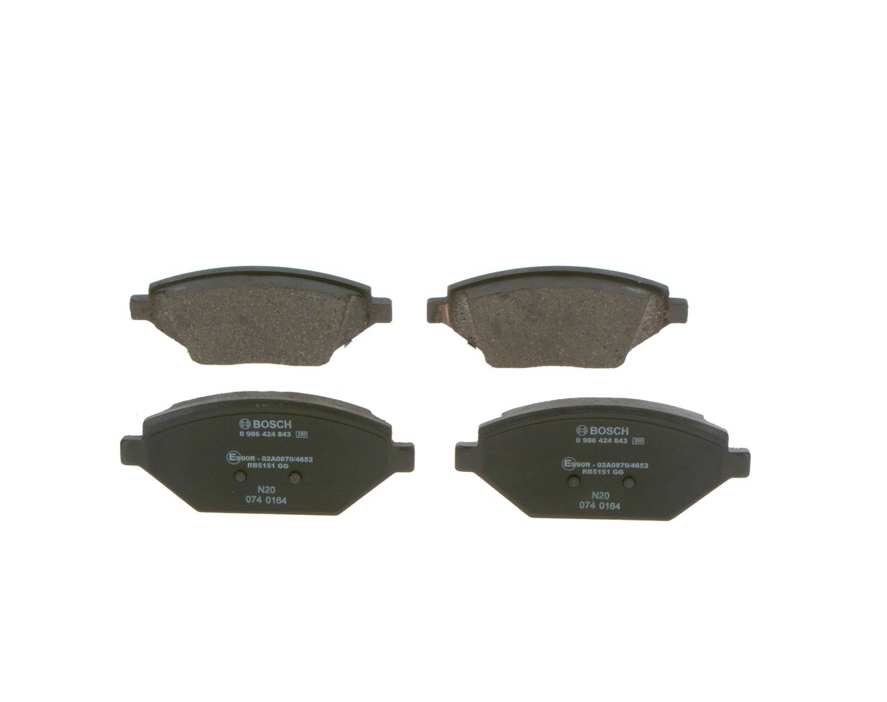 BOSCH 0 986 424 843 Bremsbelagsatz, Scheibenbremse