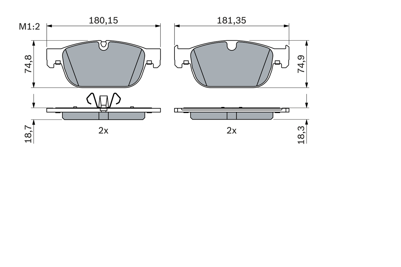 BOSCH 0 986 424 844 Kit pastiglie freno, Freno a disco-Kit pastiglie freno, Freno a disco-Ricambi Euro