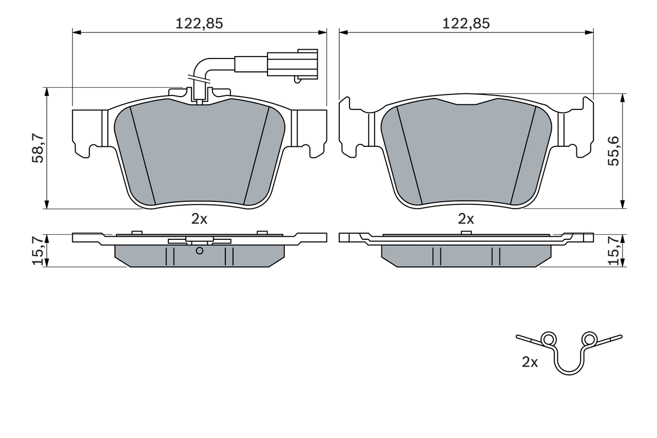 BOSCH 0 986 424 848 Kit pastiglie freno, Freno a disco