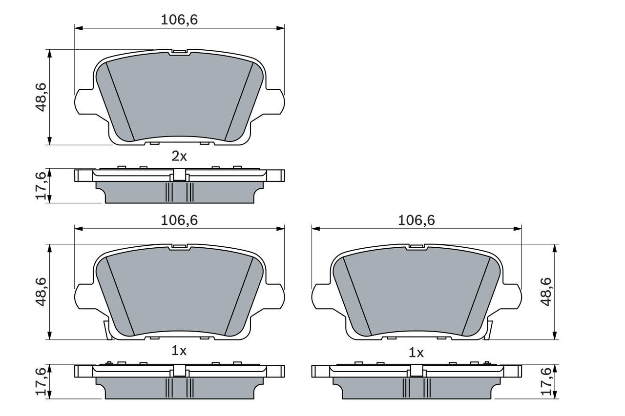 BOSCH 0 986 424 872 Kit pastiglie freno, Freno a disco-Kit pastiglie freno, Freno a disco-Ricambi Euro