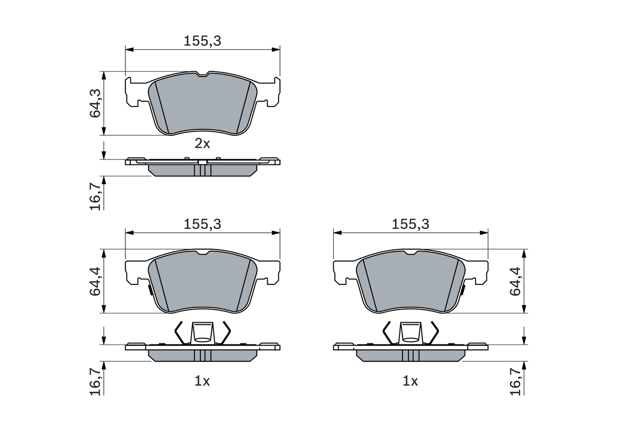 BOSCH 0 986 424 885 Kit pastiglie freno, Freno a disco