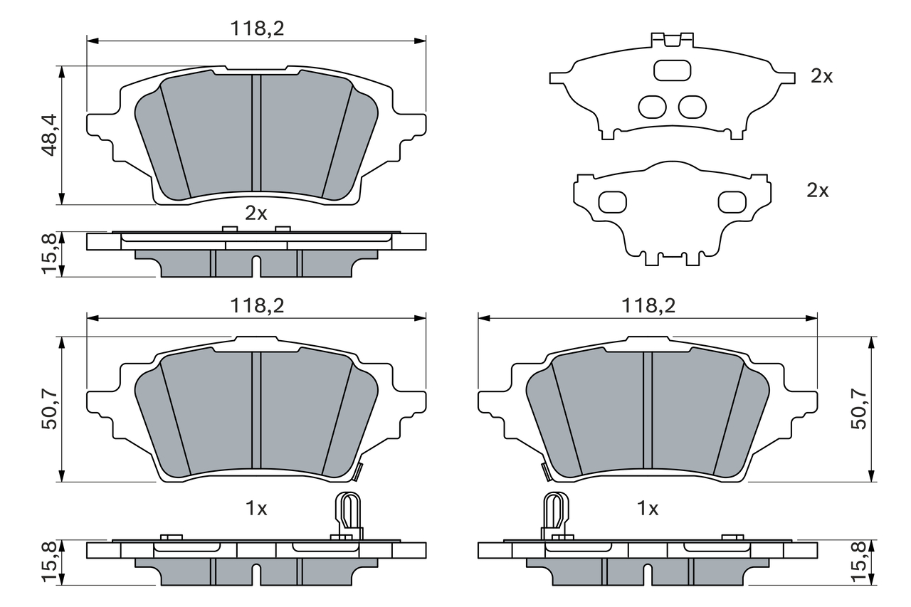 BOSCH 0 986 424 911 Kit pastiglie freno, Freno a disco