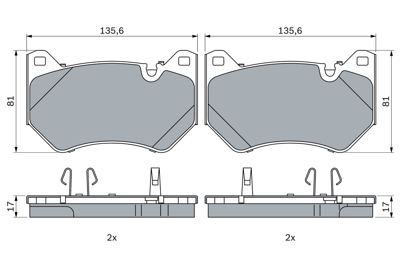 BOSCH 0 986 424 965 Kit pastiglie freno, Freno a disco-Kit pastiglie freno, Freno a disco-Ricambi Euro