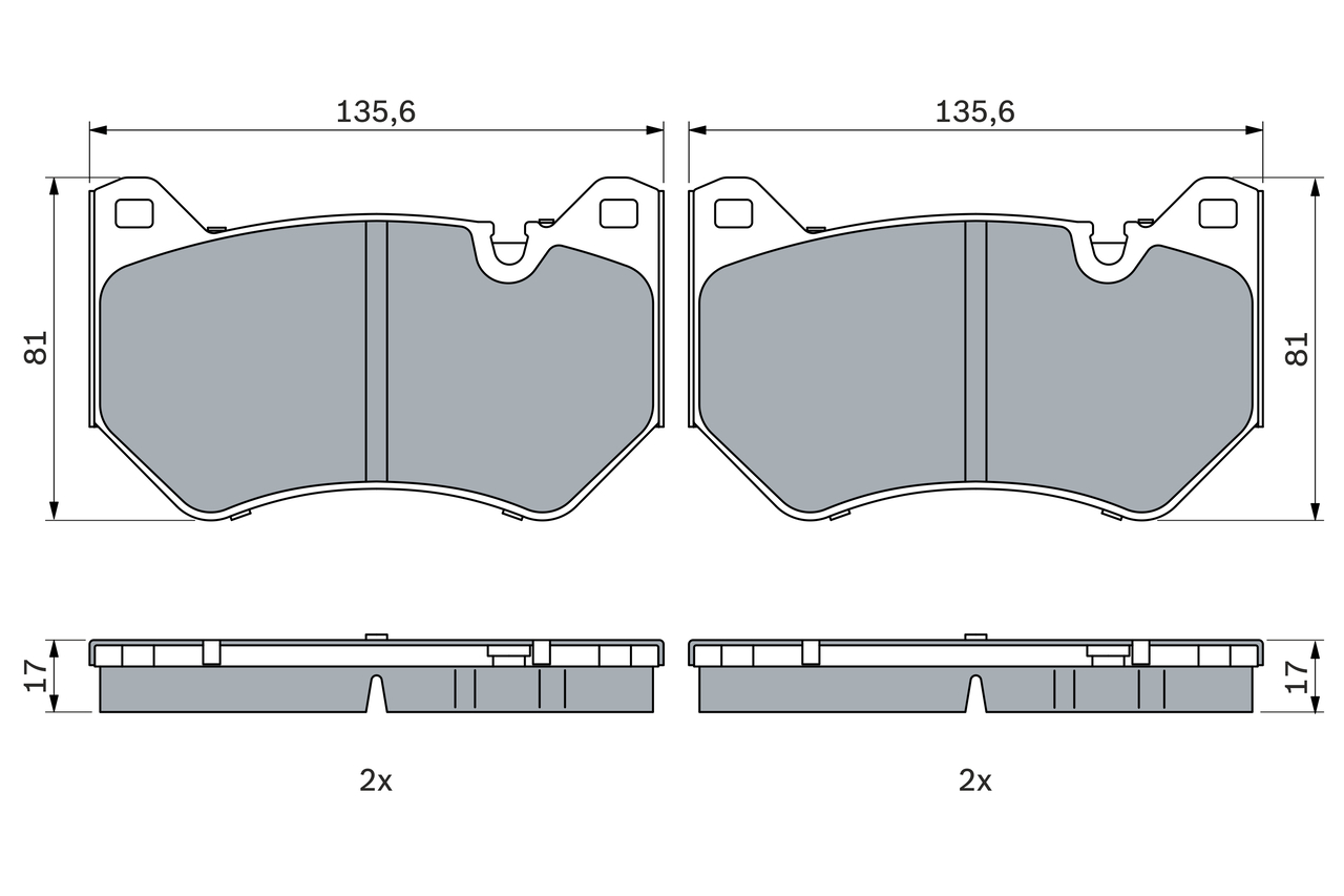 BOSCH 0 986 424 966 Kit pastiglie freno, Freno a disco-Kit pastiglie freno, Freno a disco-Ricambi Euro