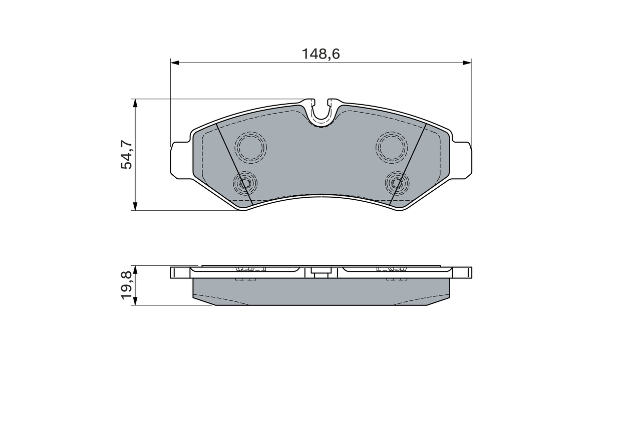 BOSCH 0 986 460 025 Bremsbelagsatz, Scheibenbremse