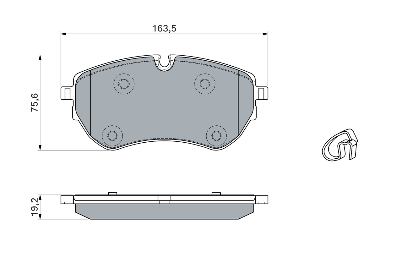 BOSCH 0 986 460 046 Bremsbelagsatz, Scheibenbremse
