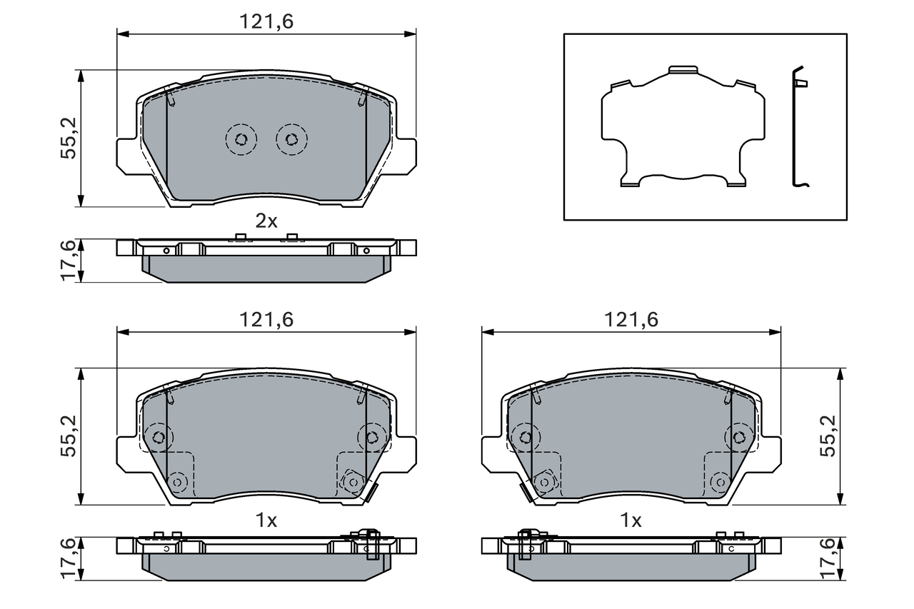BOSCH 0 986 460 078 Bremsbelagsatz, Scheibenbremse