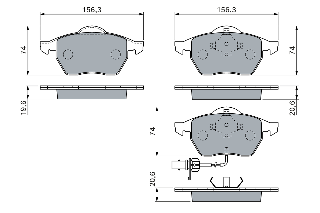 BOSCH 0 986 460 118 Bremsbelagsatz, Scheibenbremse