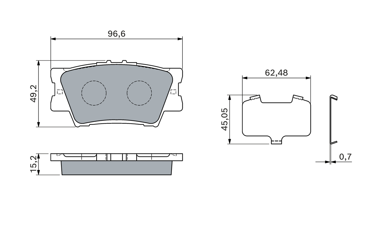 BOSCH 0 986 460 119 Bremsbelagsatz, Scheibenbremse