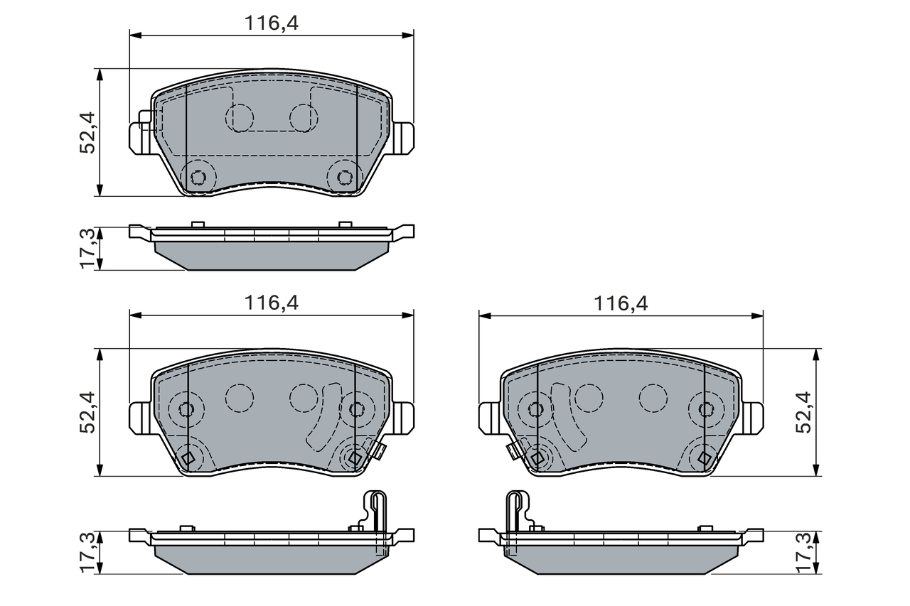 BOSCH 0 986 460 123 Bremsbelagsatz, Scheibenbremse