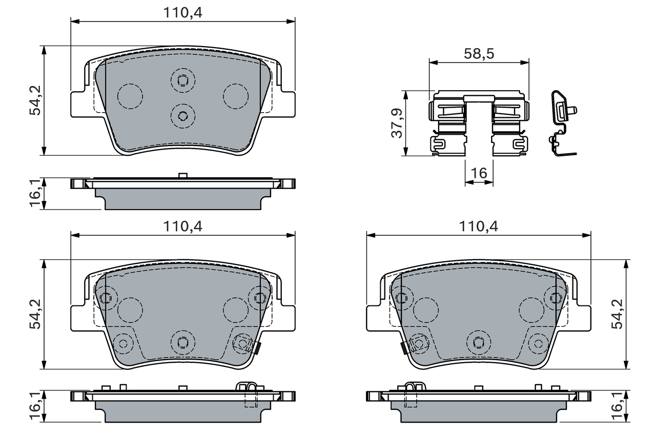 BOSCH 0 986 460 151 Bremsbelagsatz, Scheibenbremse
