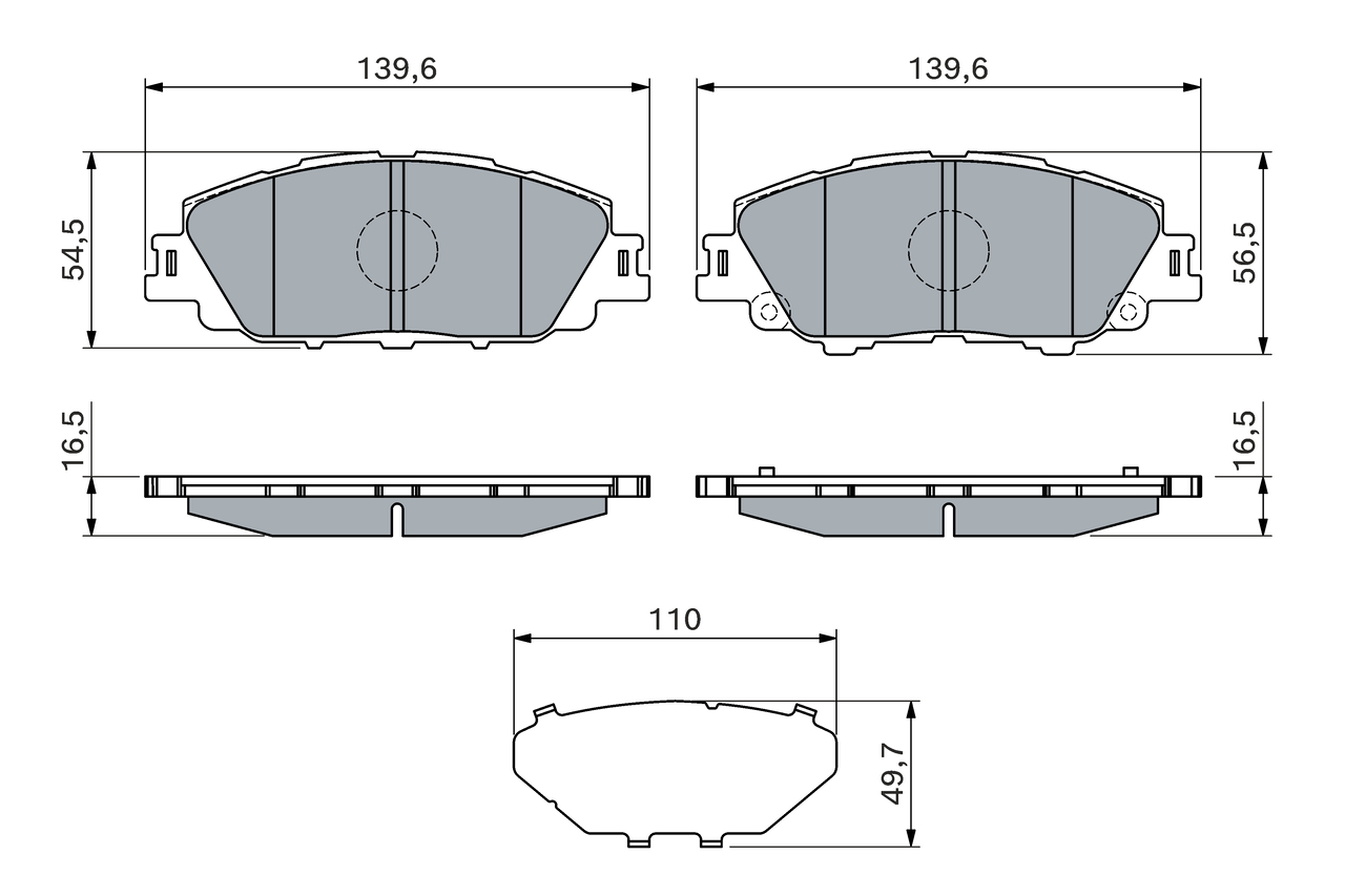 BOSCH 0 986 460 152 Bremsbelagsatz, Scheibenbremse