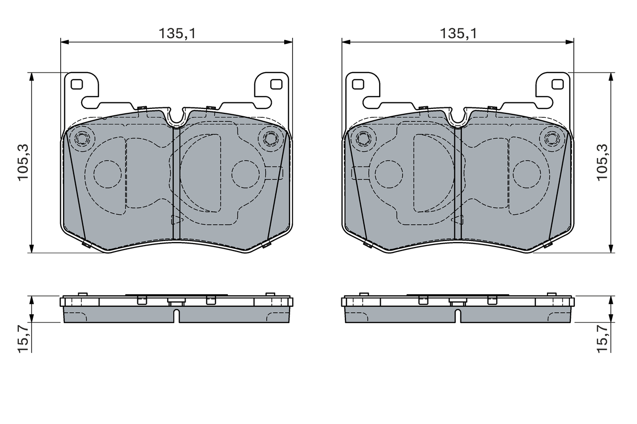 BOSCH 0 986 460 156 Bremsbelagsatz, Scheibenbremse