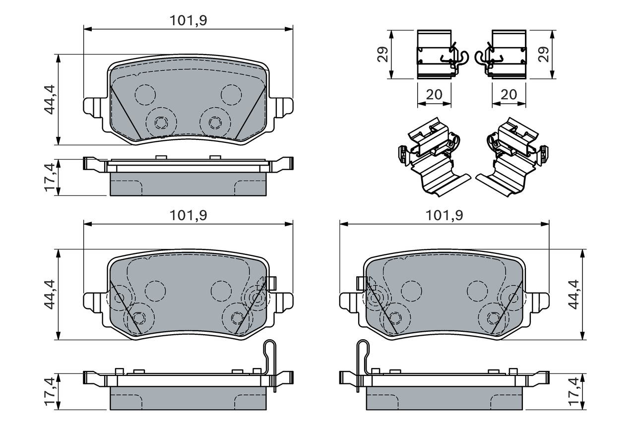 BOSCH 0 986 460 161 Bremsbelagsatz, Scheibenbremse