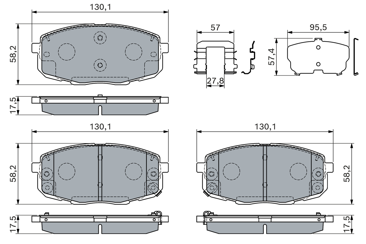 BOSCH 0 986 460 168 Bremsbelagsatz, Scheibenbremse