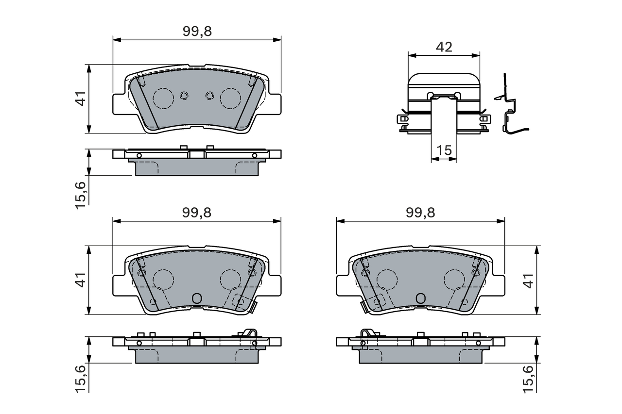 BOSCH 0 986 460 172 Bremsbelagsatz, Scheibenbremse