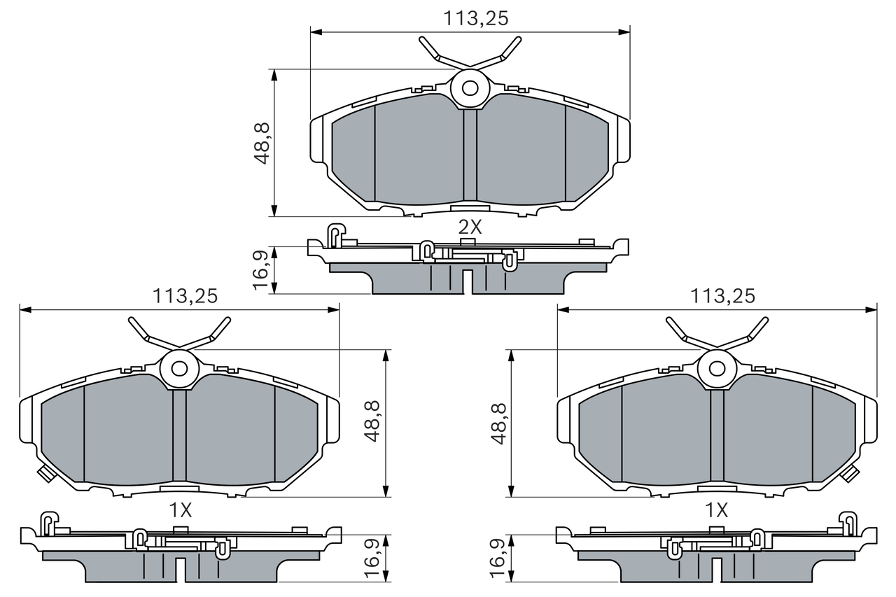 BOSCH 0 986 460 264 Bremsbelagsatz, Scheibenbremse