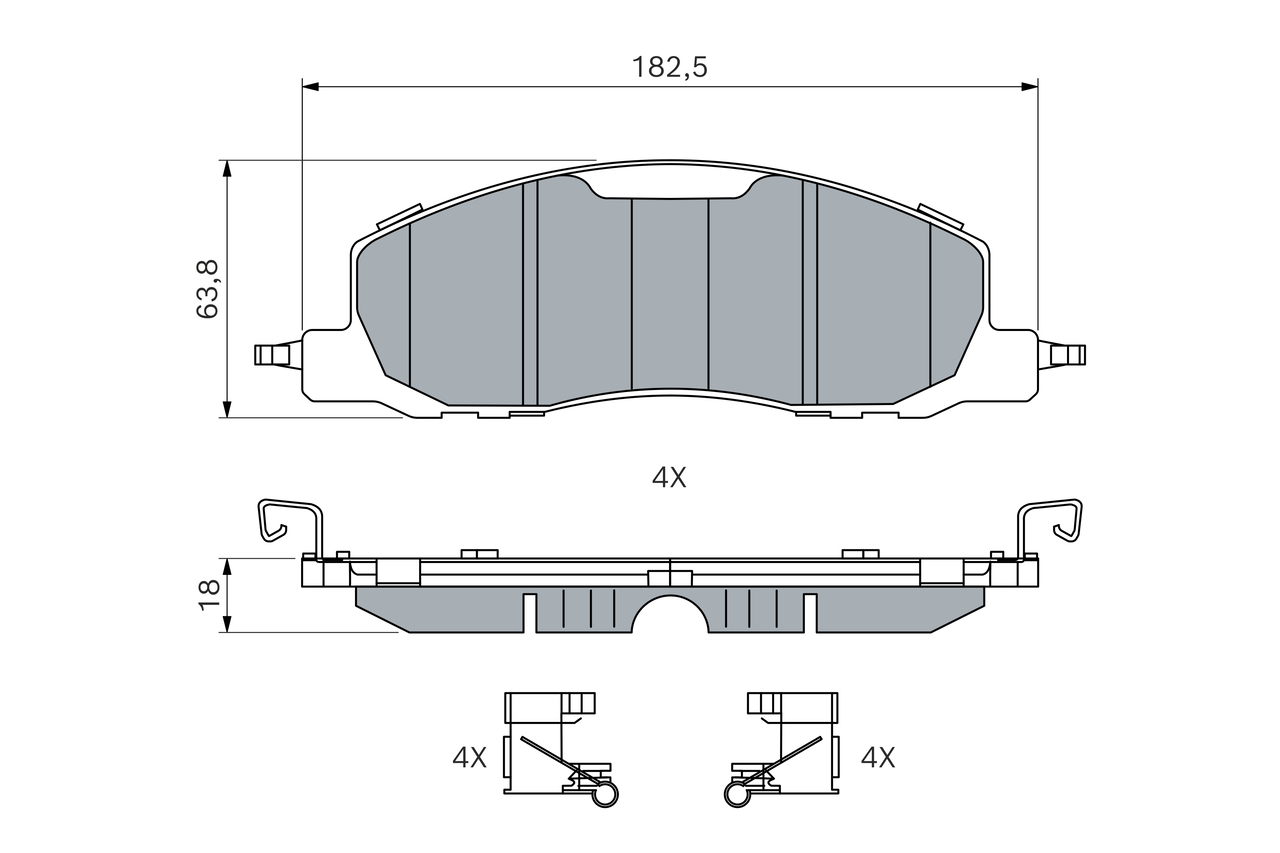 BOSCH 0 986 460 274 Bremsbelagsatz, Scheibenbremse