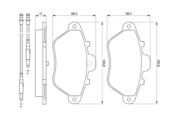 BOSCH 0 986 460 956 Bremsbelagsatz, Scheibenbremse