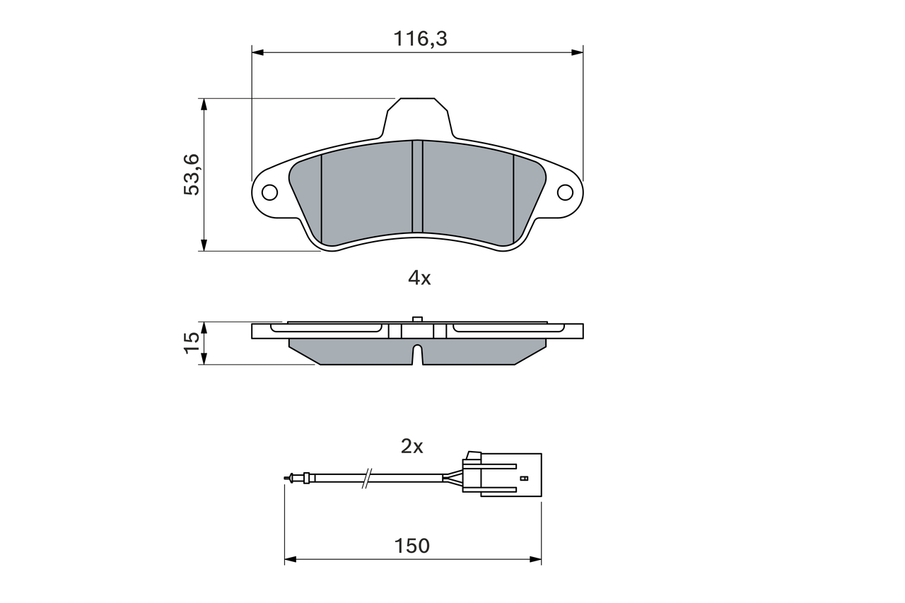 BOSCH 0 986 460 991 Bremsbelagsatz, Scheibenbremse