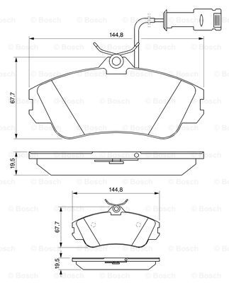 BOSCH 0 986 461 115 Kit pastiglie freno, Freno a disco