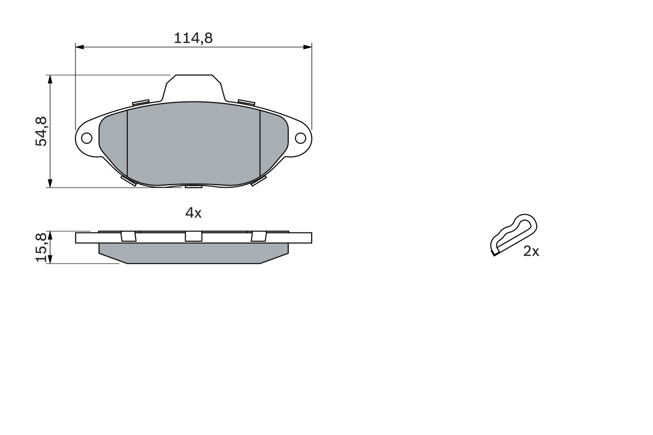 BOSCH 0 986 461 119 Kit pastiglie freno, Freno a disco-Kit pastiglie freno, Freno a disco-Ricambi Euro