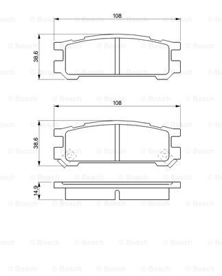 BOSCH 0 986 461 143 Kit pastiglie freno, Freno a disco