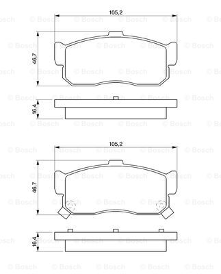 BOSCH 0 986 461 144 Kit pastiglie freno, Freno a disco