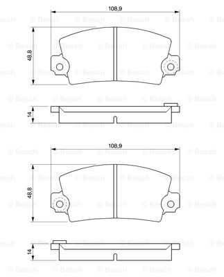 BOSCH 0 986 461 396 Kit pastiglie freno, Freno a disco-Kit pastiglie freno, Freno a disco-Ricambi Euro