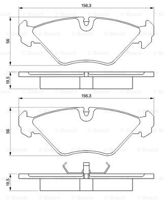 BOSCH 0 986 461 766 Kit pastiglie freno, Freno a disco-Kit pastiglie freno, Freno a disco-Ricambi Euro