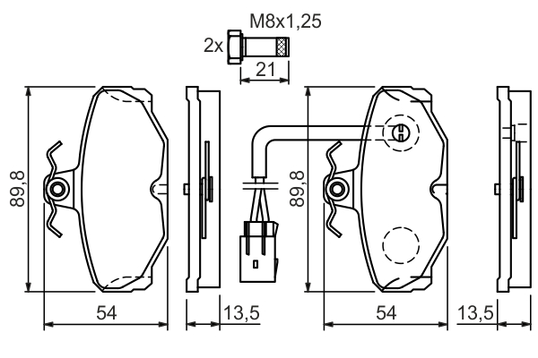 BOSCH 0 986 461 767 Kit pastiglie freno, Freno a disco-Kit pastiglie freno, Freno a disco-Ricambi Euro