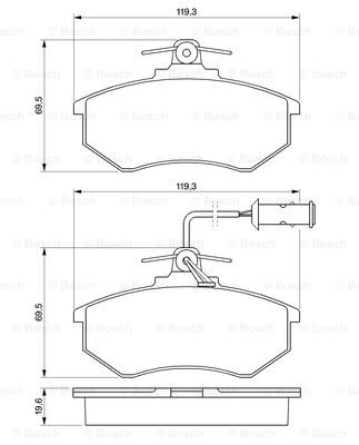 BOSCH 0 986 466 693 Kit pastiglie freno, Freno a disco