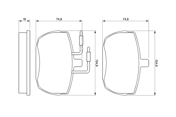 BOSCH 0 986 467 590 Bremsbelagsatz, Scheibenbremse